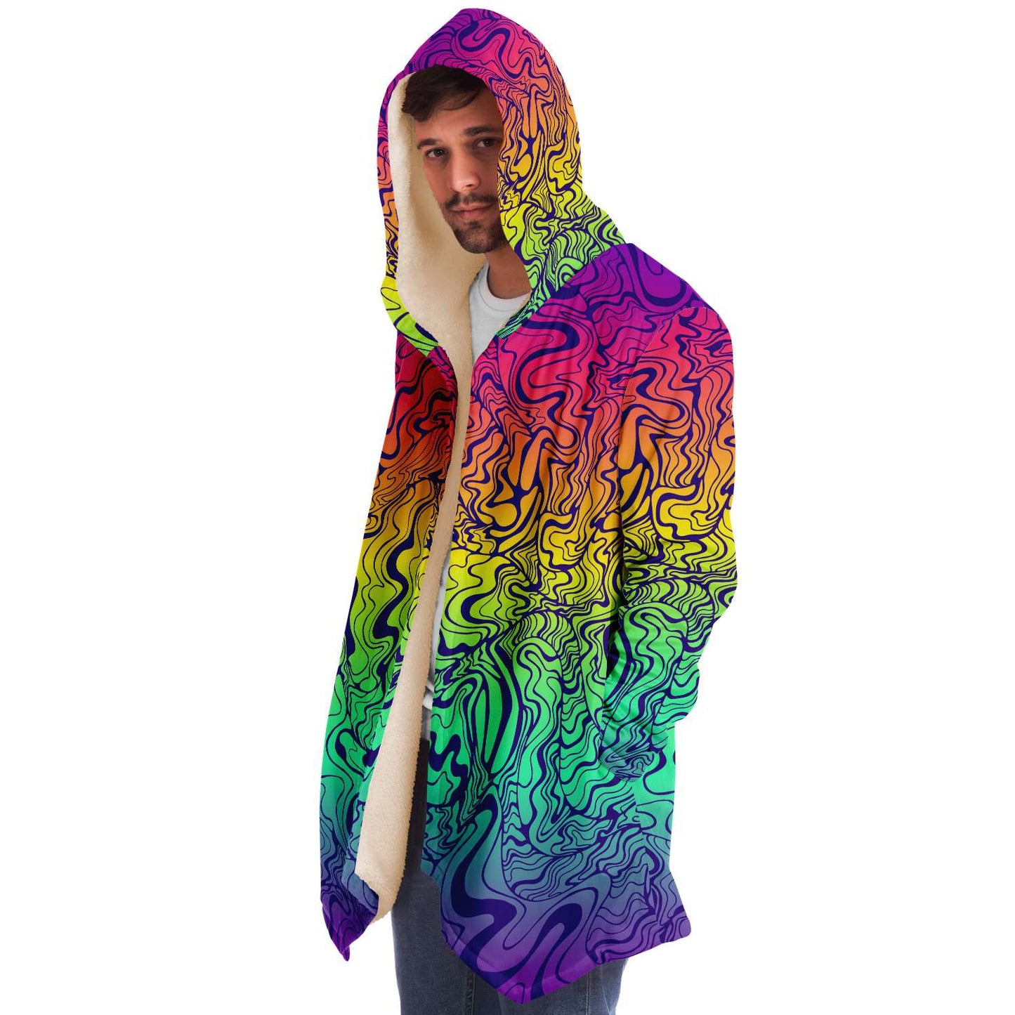 Rainbow psychedelic  lines cloak