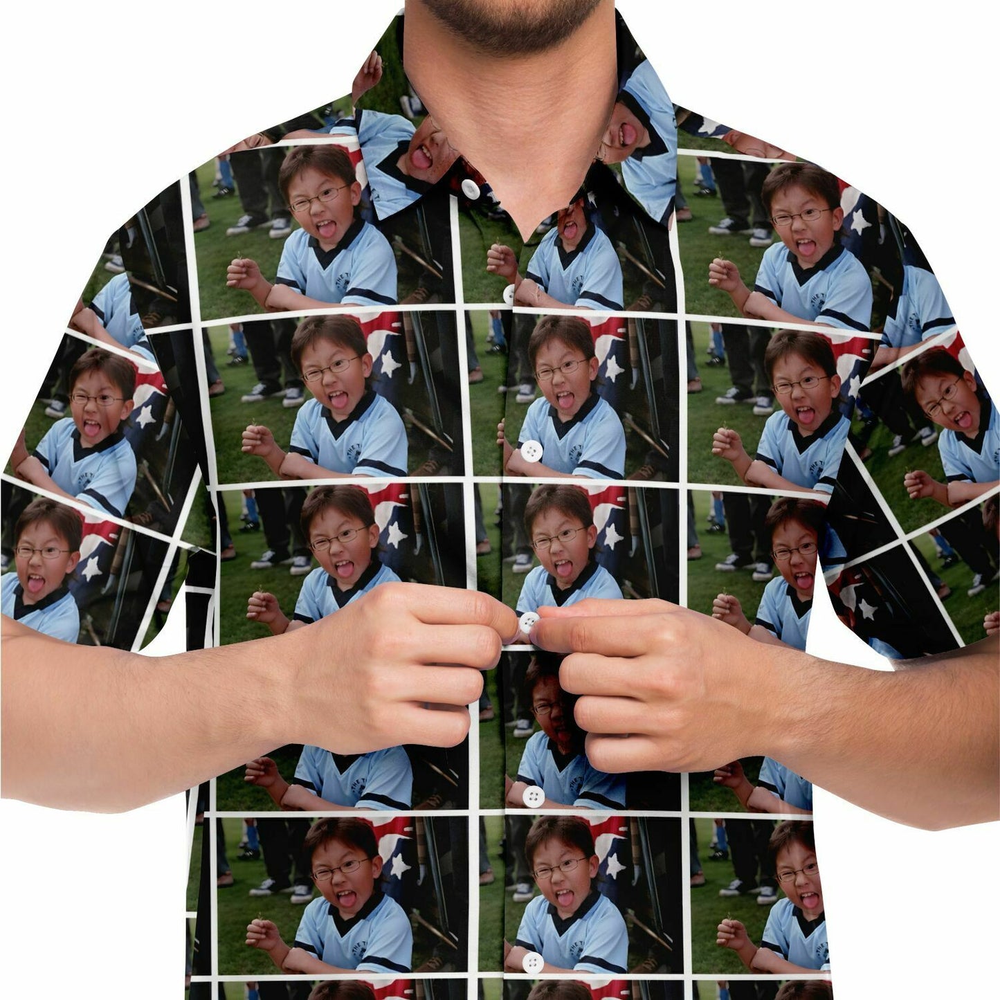 Byong-Son custom short sleeve button down shirt