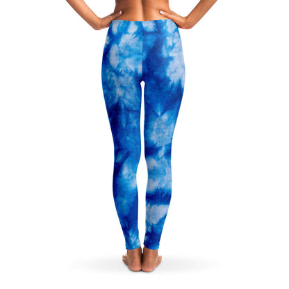 Blue and white tie dye Leggings