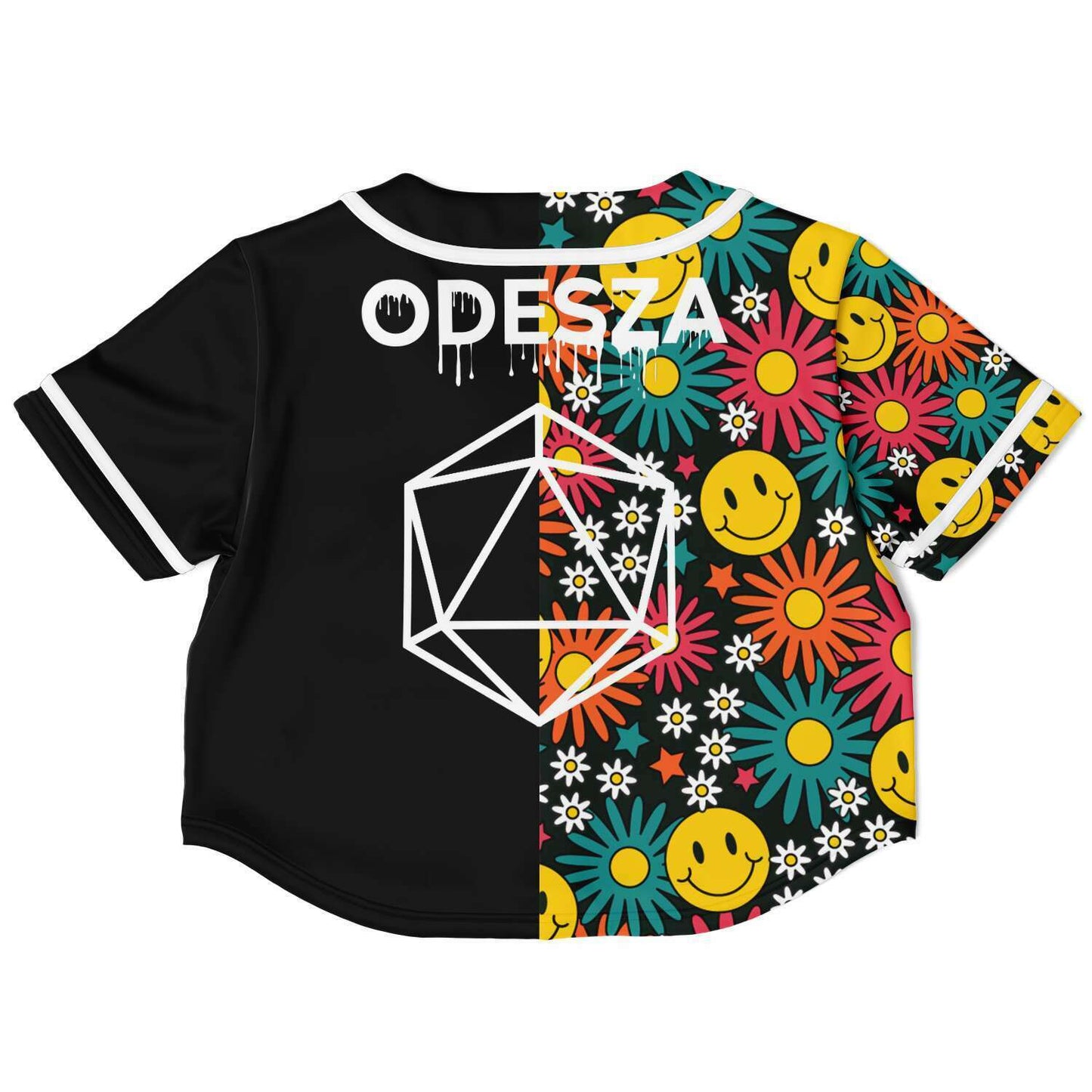 Smiley flower odesza crop jersey