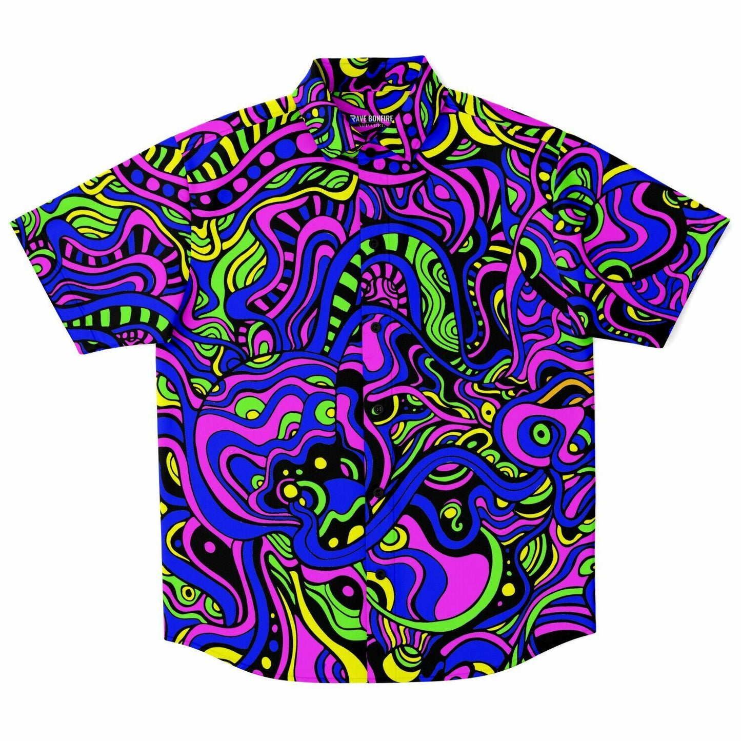 Psychedelic short sleeve button down shirt