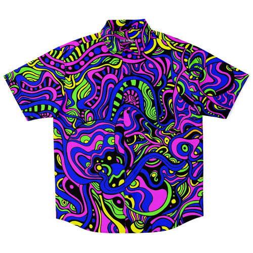 Psychedelic short sleeve button down shirt