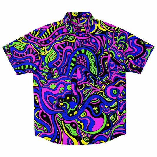 Psychedelic short sleeve button down shirt