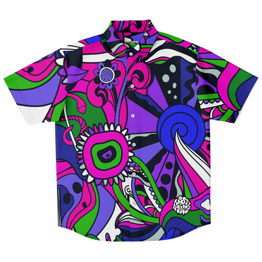 Lost minds short sleeve button down shirt