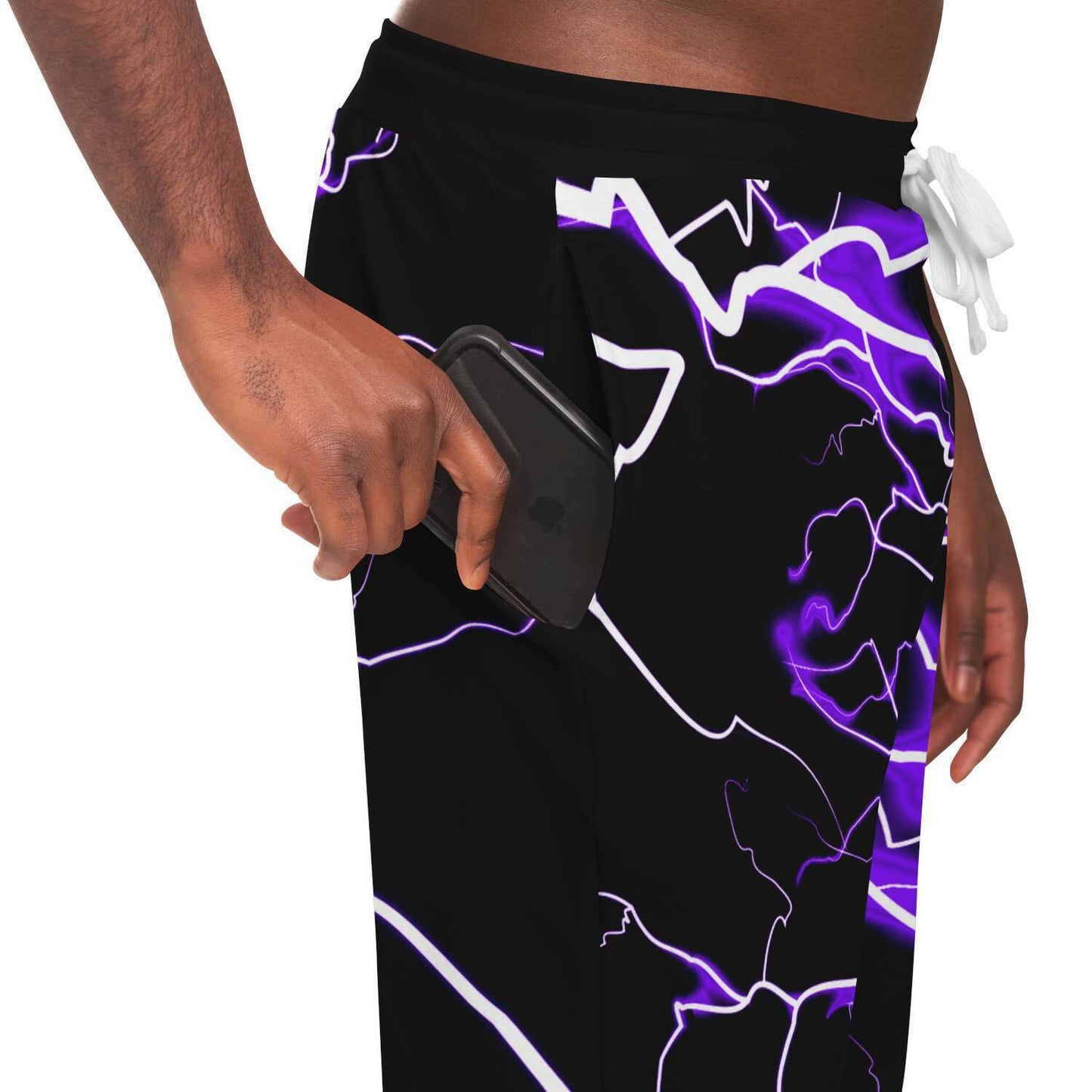 Purple electric bolts jogger