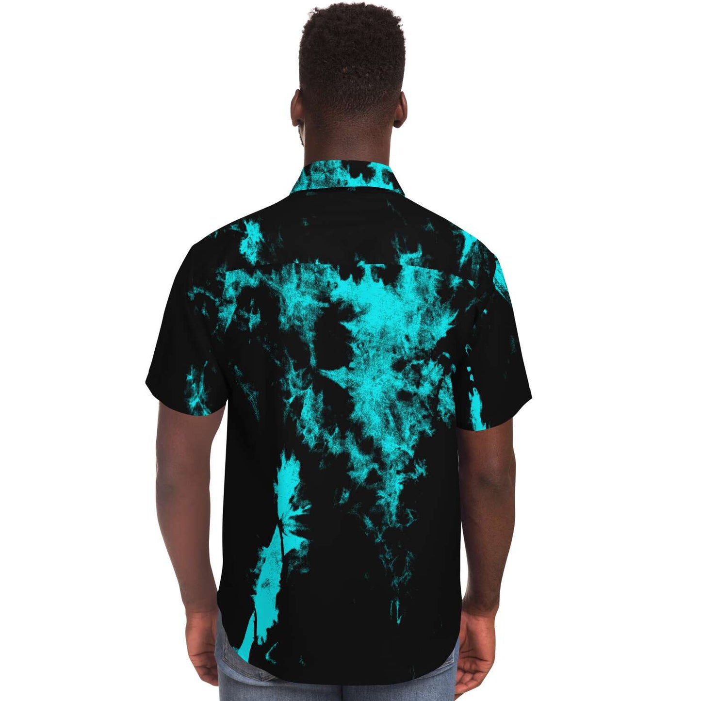 Tie dye short sleeve button down shirt