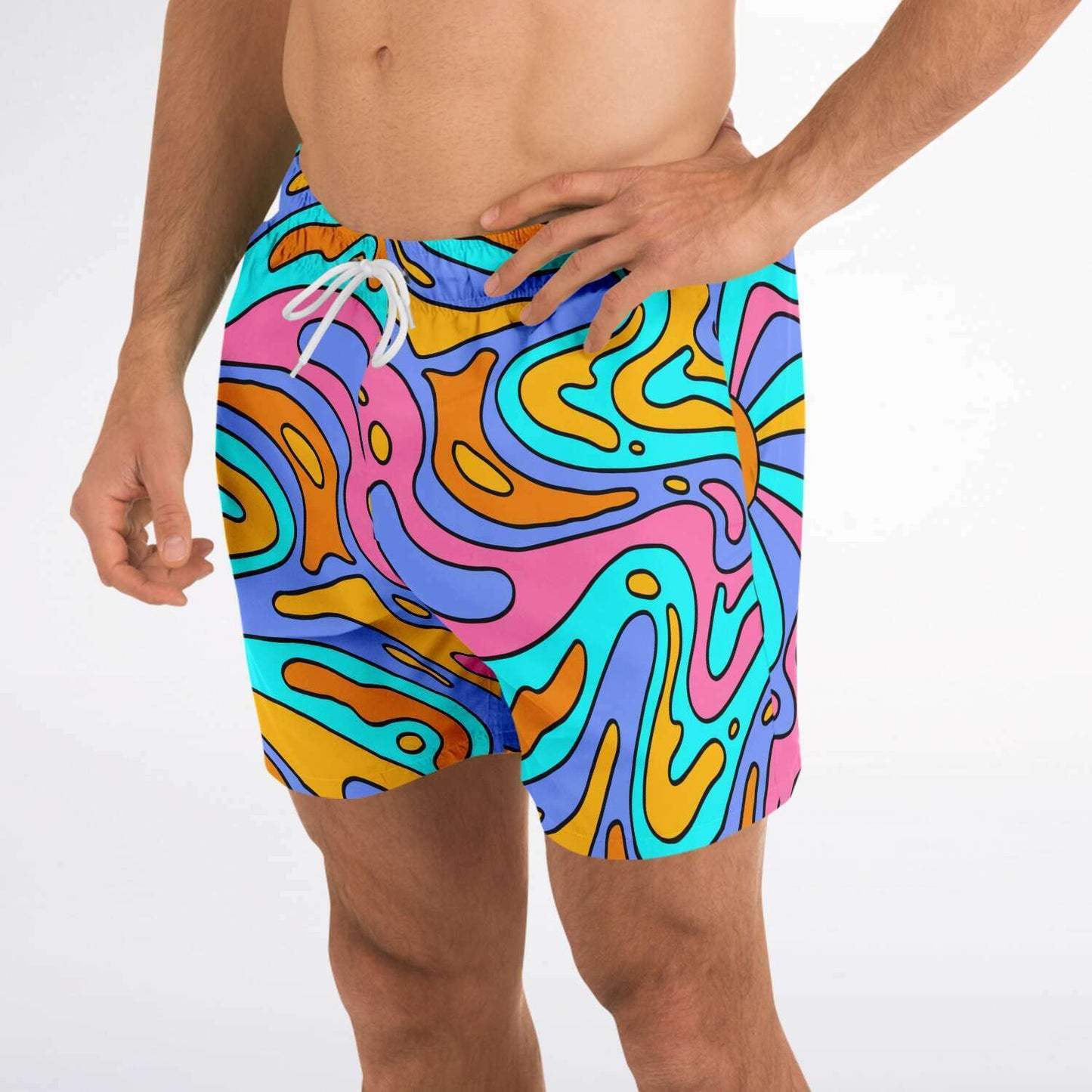 Groovy abstract swim trunks