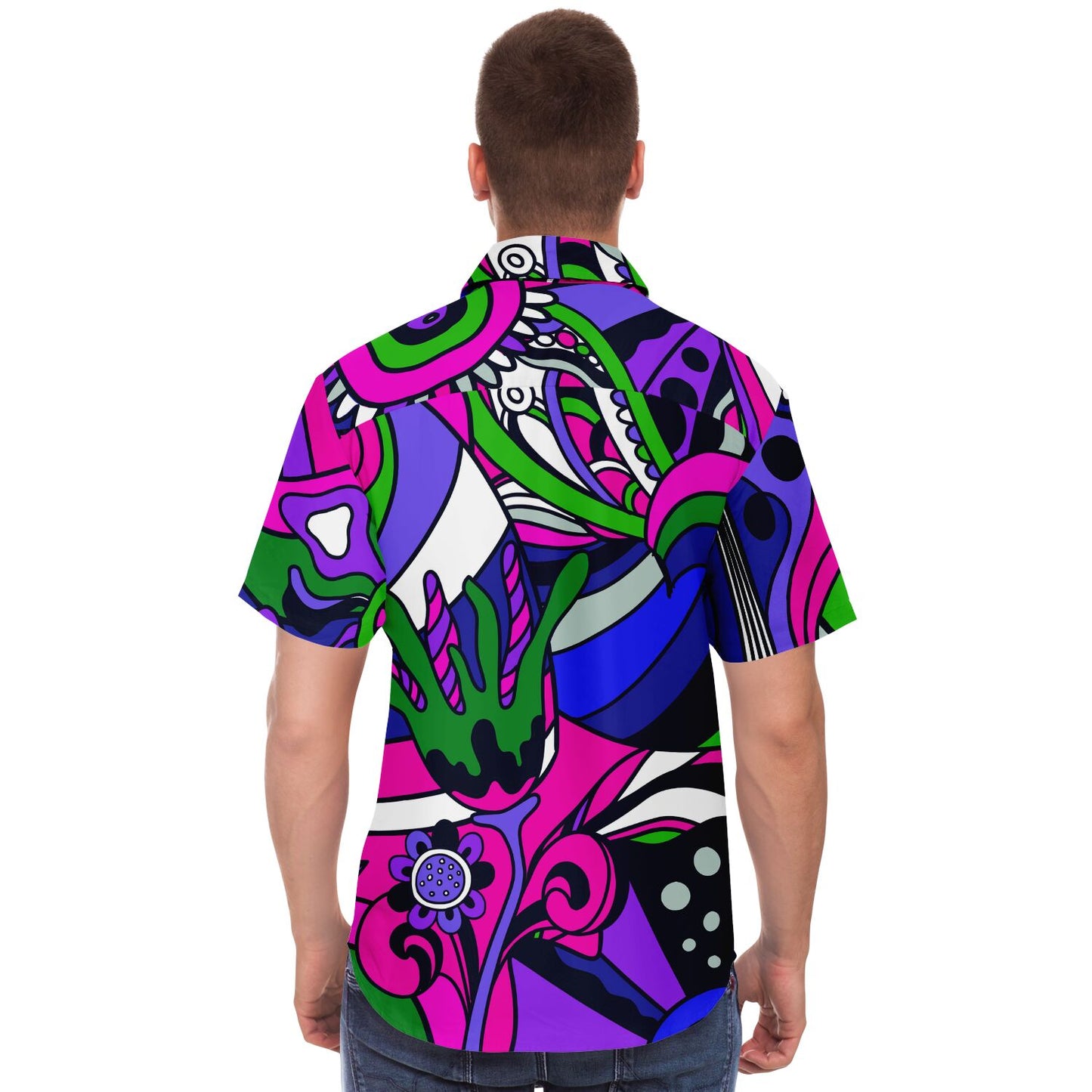 Lost minds short sleeve button down shirt