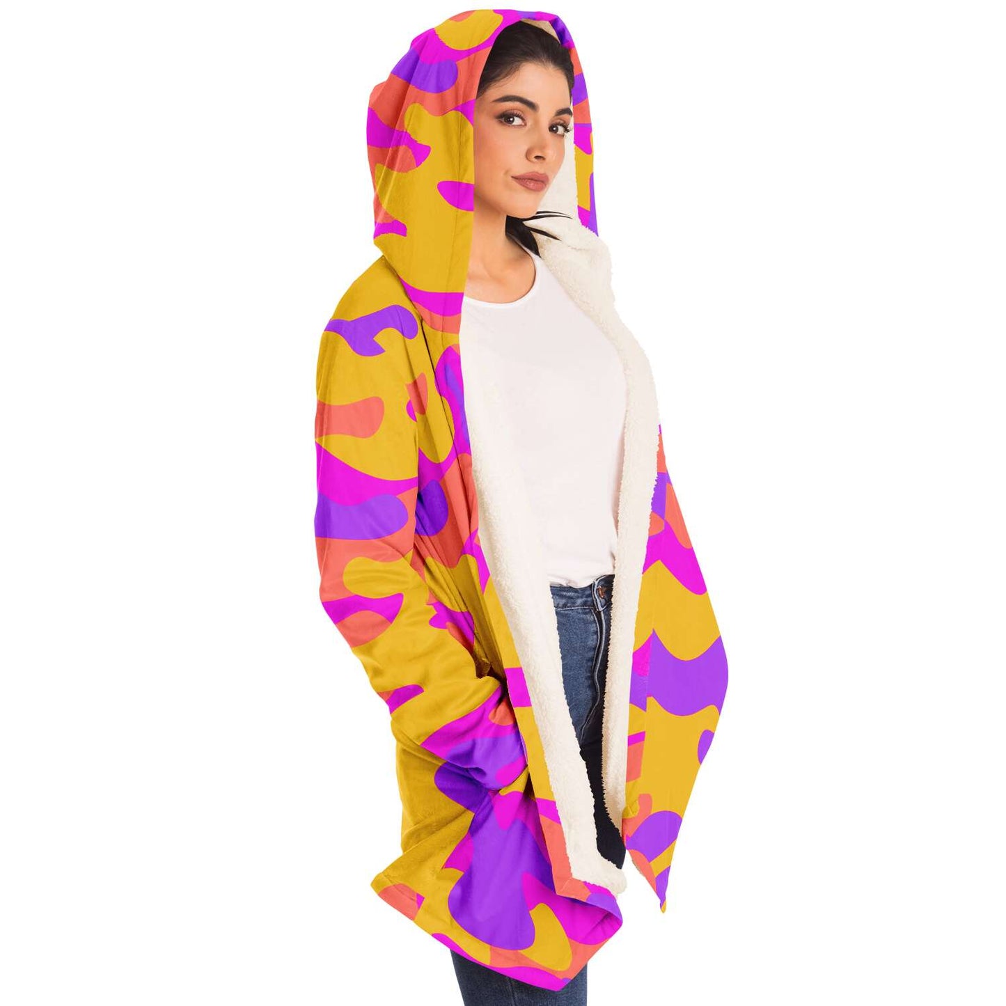 Yellow & purple camouflage cloak