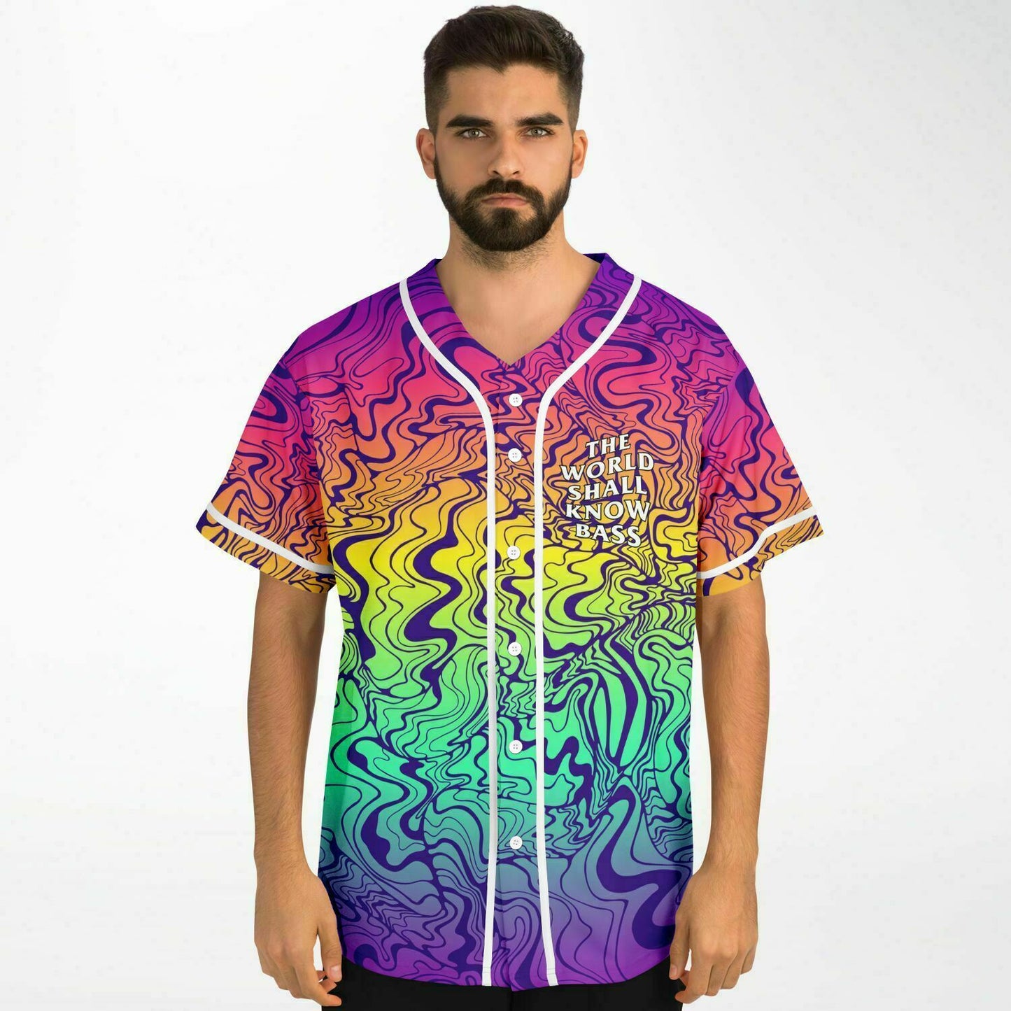 The world shall know bass rave baseball shirt