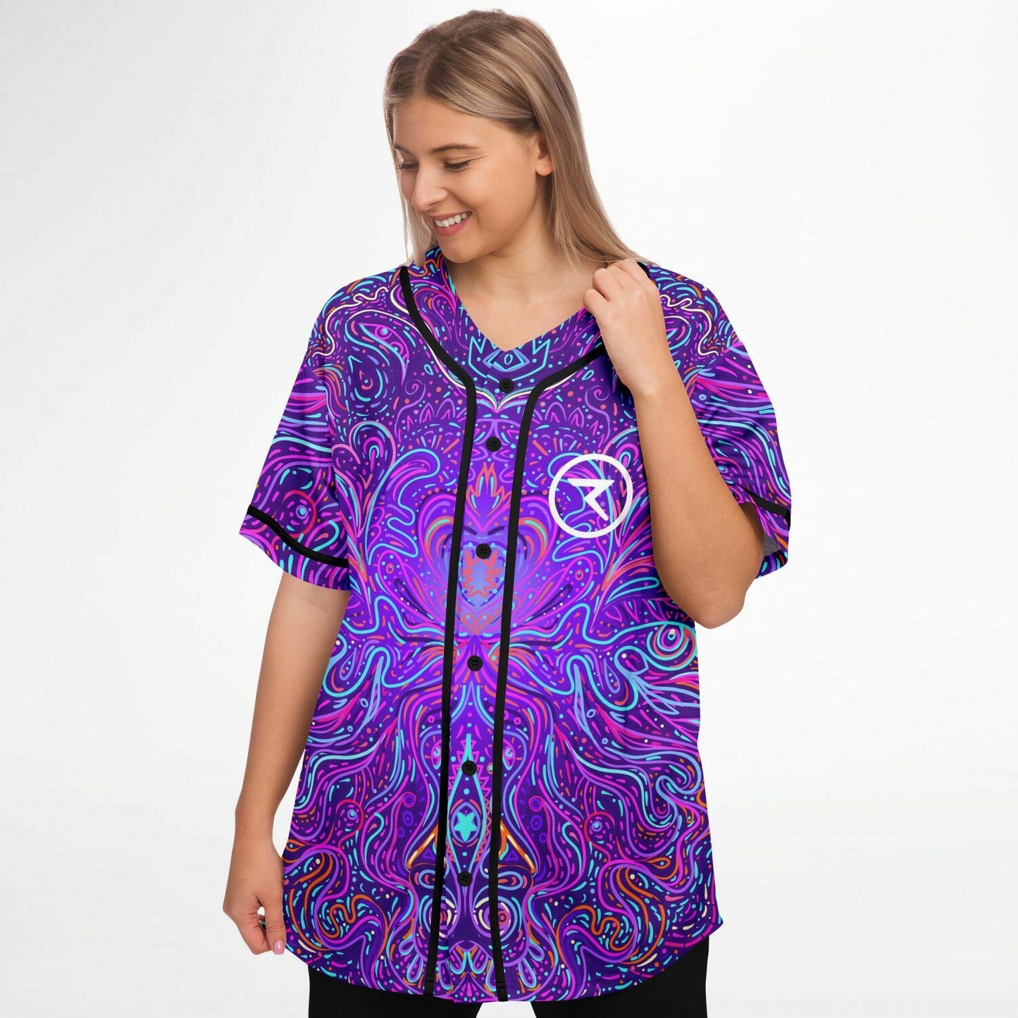Trippy psychedelic baseball jersey