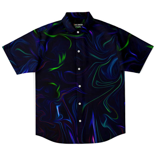 Colorful liquid short sleeve button down shirt