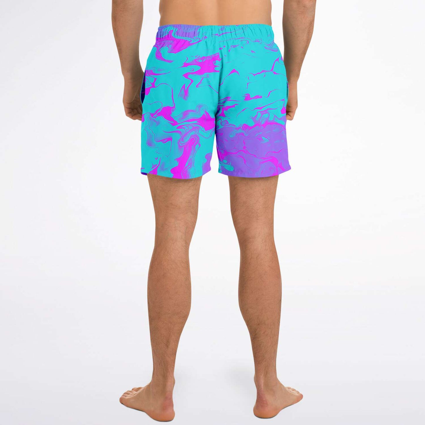 purple blue trippy swim trunk