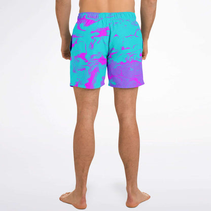 purple blue trippy swim trunk