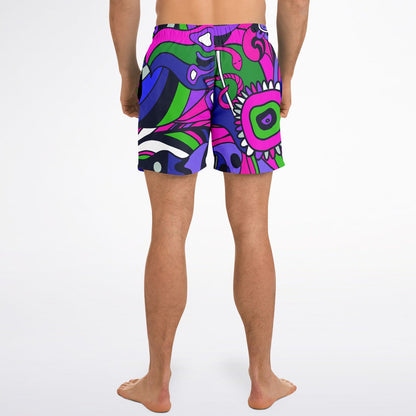 Lost minds shorter-length swim trunks