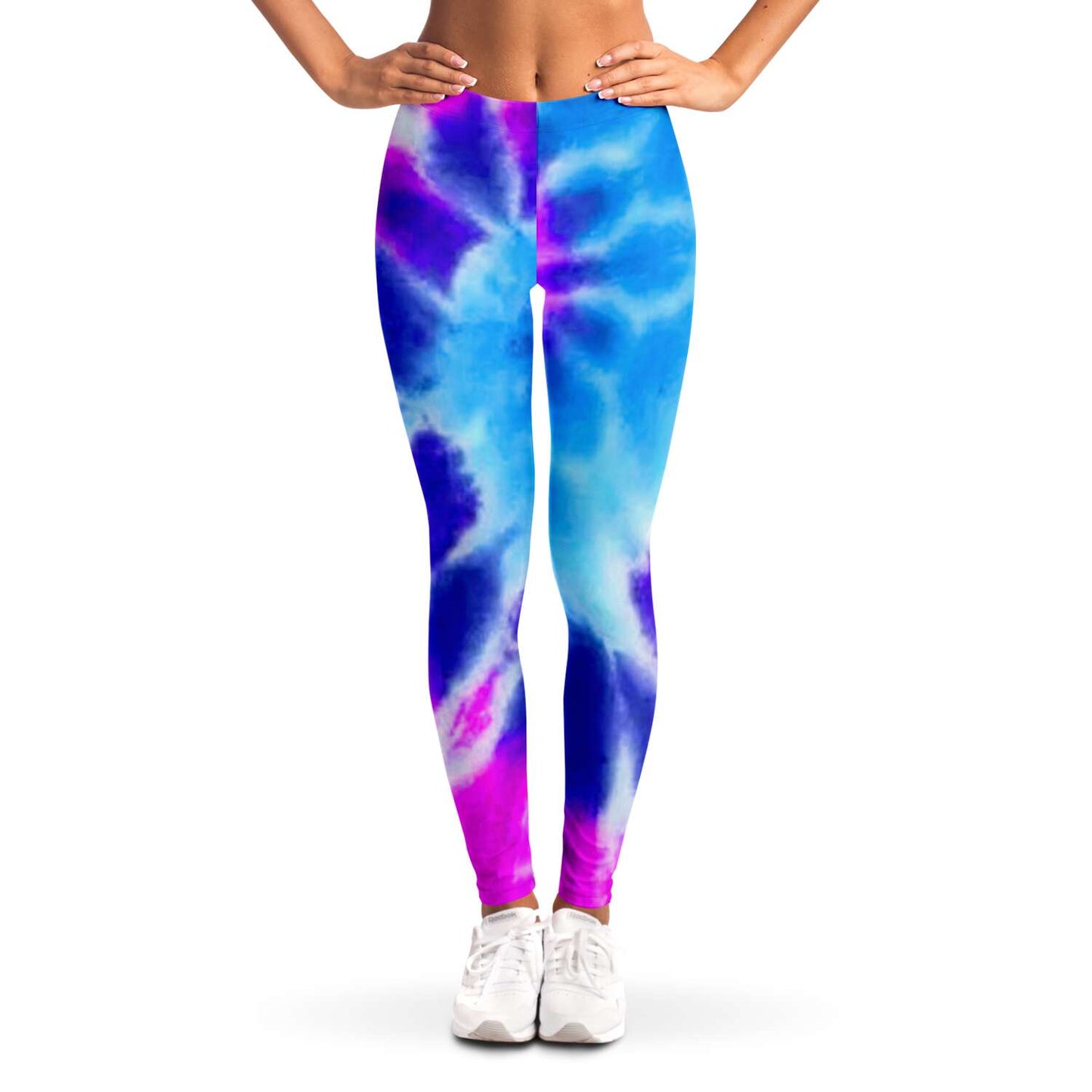 skyblue purple tie dye Leggings