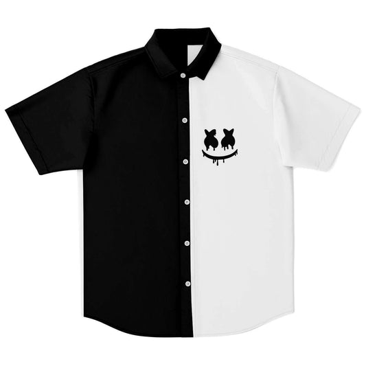 B&W divided short sleeve button down shirt