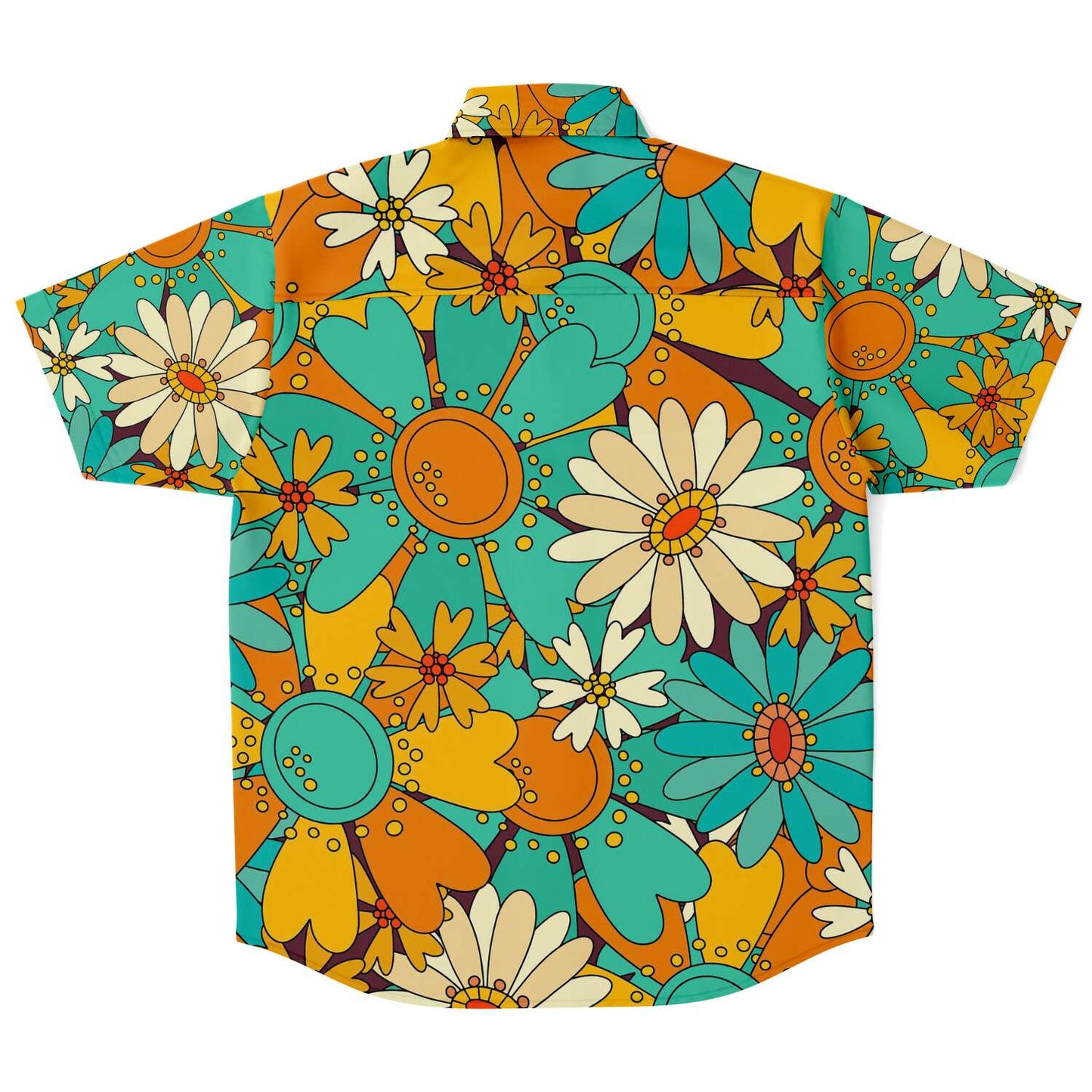 Pretty colorful sunflowers short sleeve button down shirt