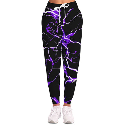 Purple electric bolts jogger