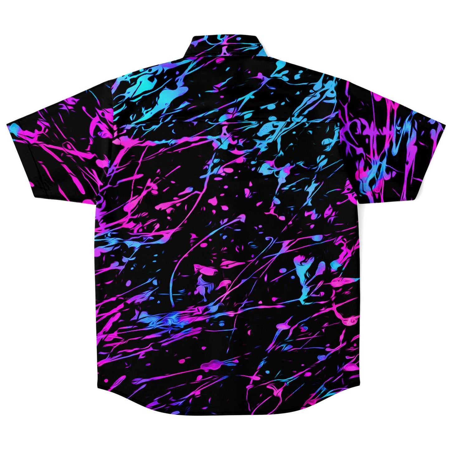 Splattered short sleeve button down shirt