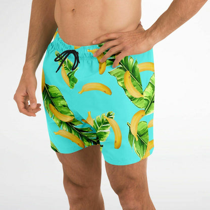 Banana leaves  shorter-length swim trunks