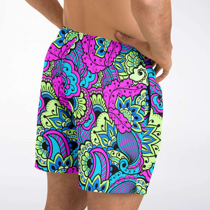Colorful paisley swim trunks