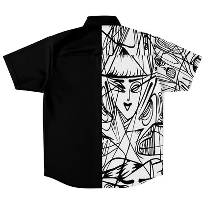Faceless short sleeve button down shirt