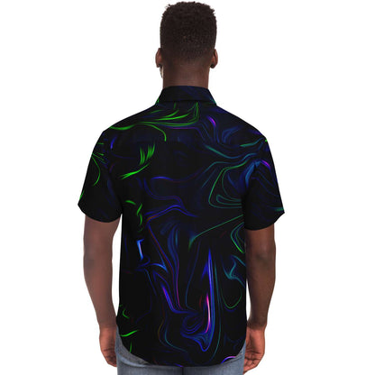 Colorful liquid short sleeve button down shirt