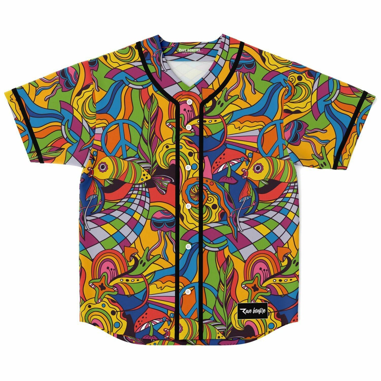 Colorful trippy baseball jersey