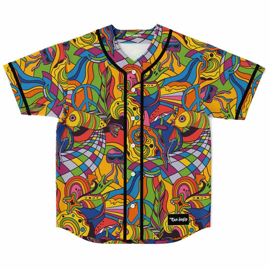 Colorful trippy baseball jersey