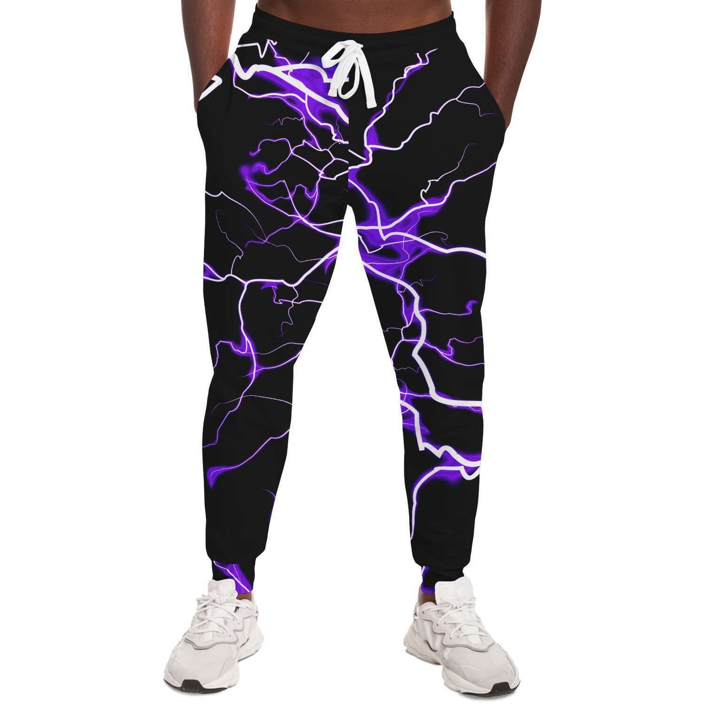 Purple electric bolts jogger