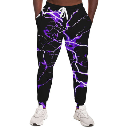 Purple electric bolts jogger