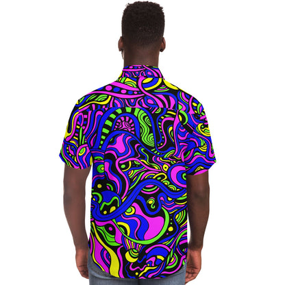 Psychedelic short sleeve button down shirt