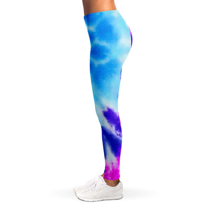 skyblue purple tie dye Leggings