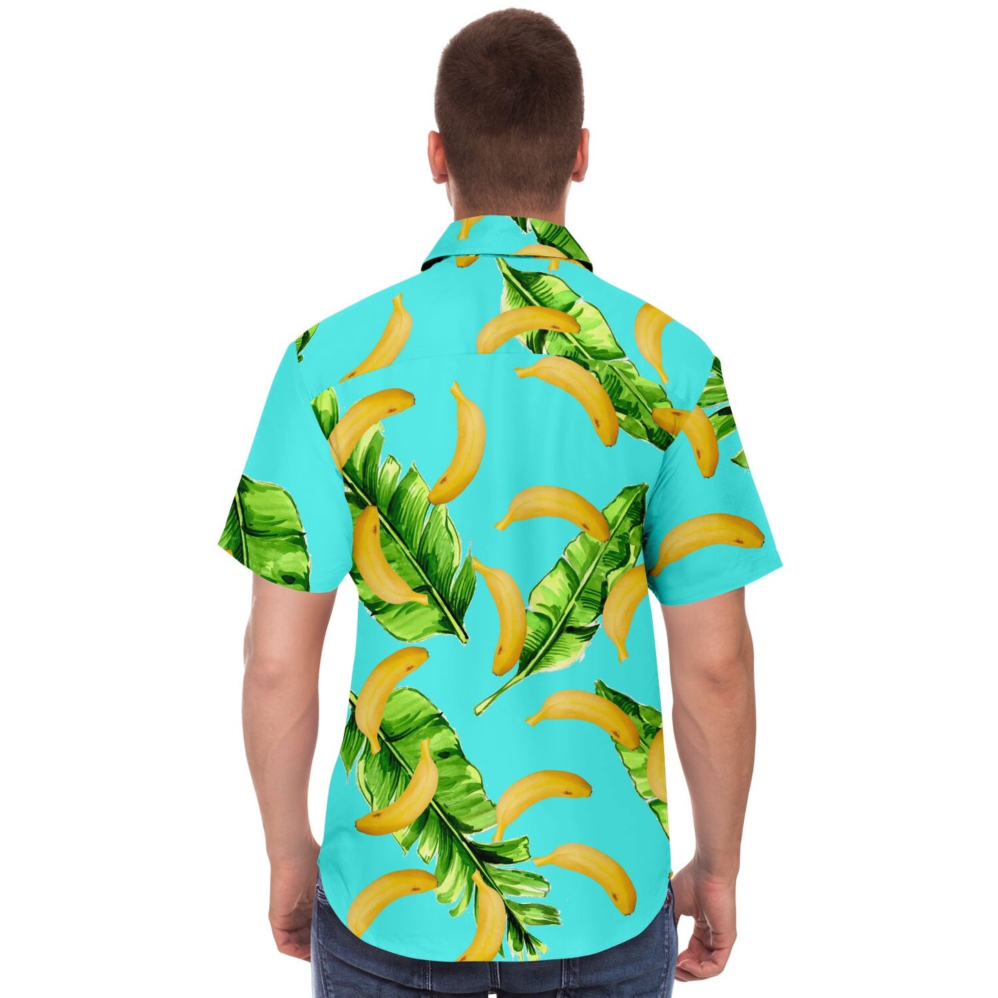 Bananas leaves short sleeve button down shirt