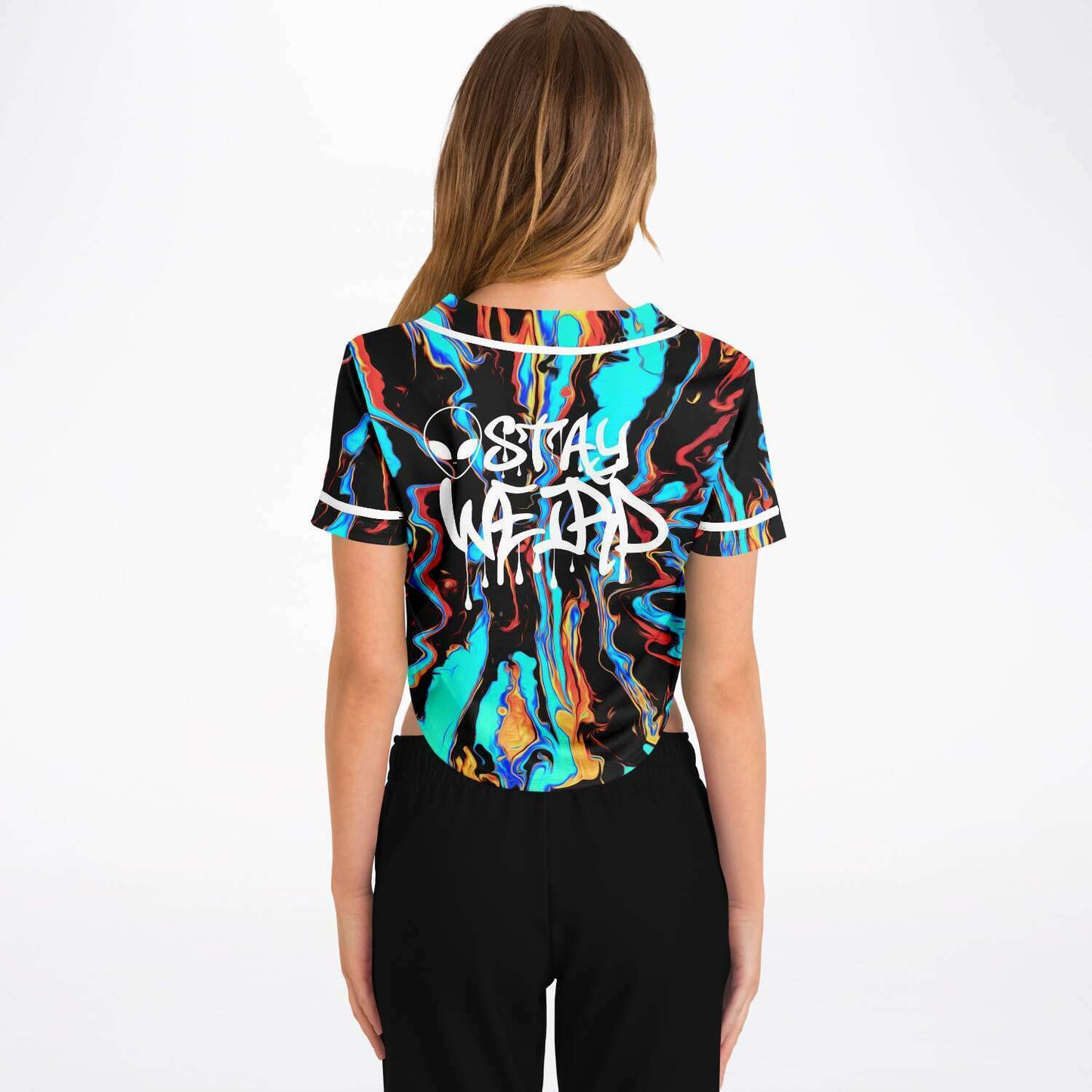 Stay weird crop top jersey