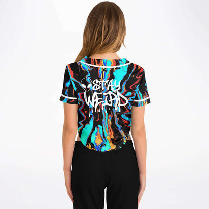 Stay weird crop top jersey