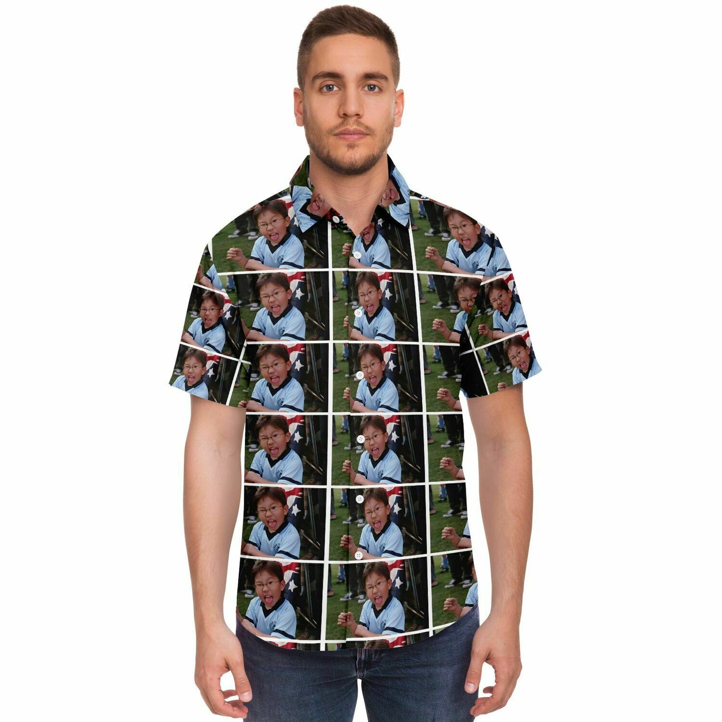 Byong-Son custom short sleeve button down shirt