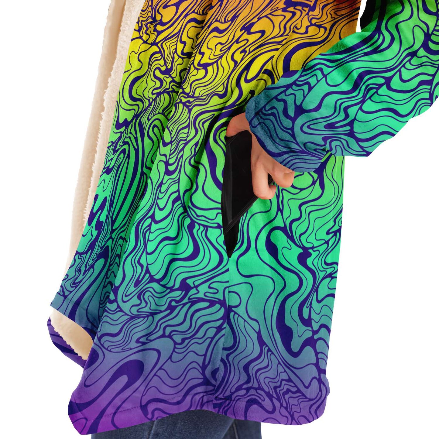 Rainbow psychedelic  lines cloak
