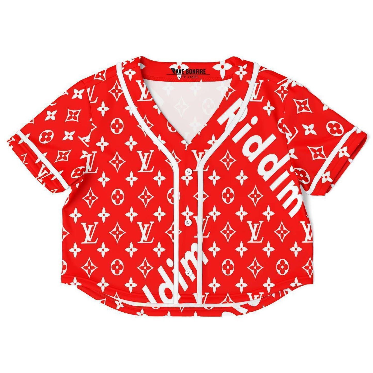 LV x  Riddim crop top baseball jersey