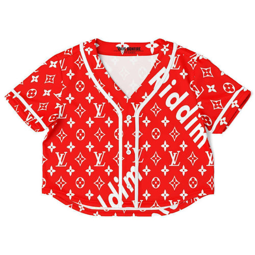 LV x  Riddim crop top baseball jersey