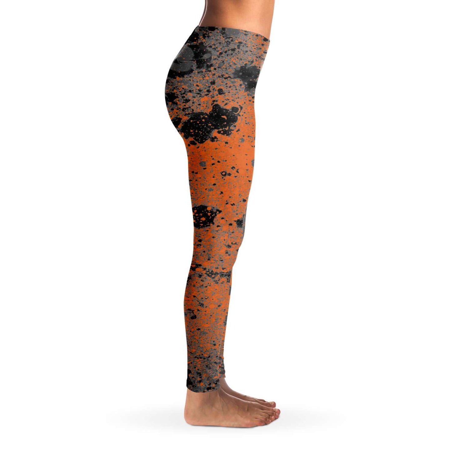 Orange and black dots Leggings