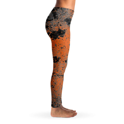 Orange and black dots Leggings