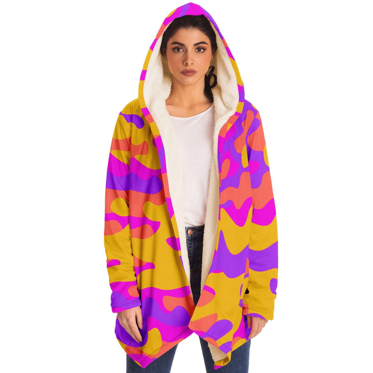 Yellow & purple camouflage cloak