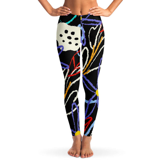 Hand painted Afloral Leggings