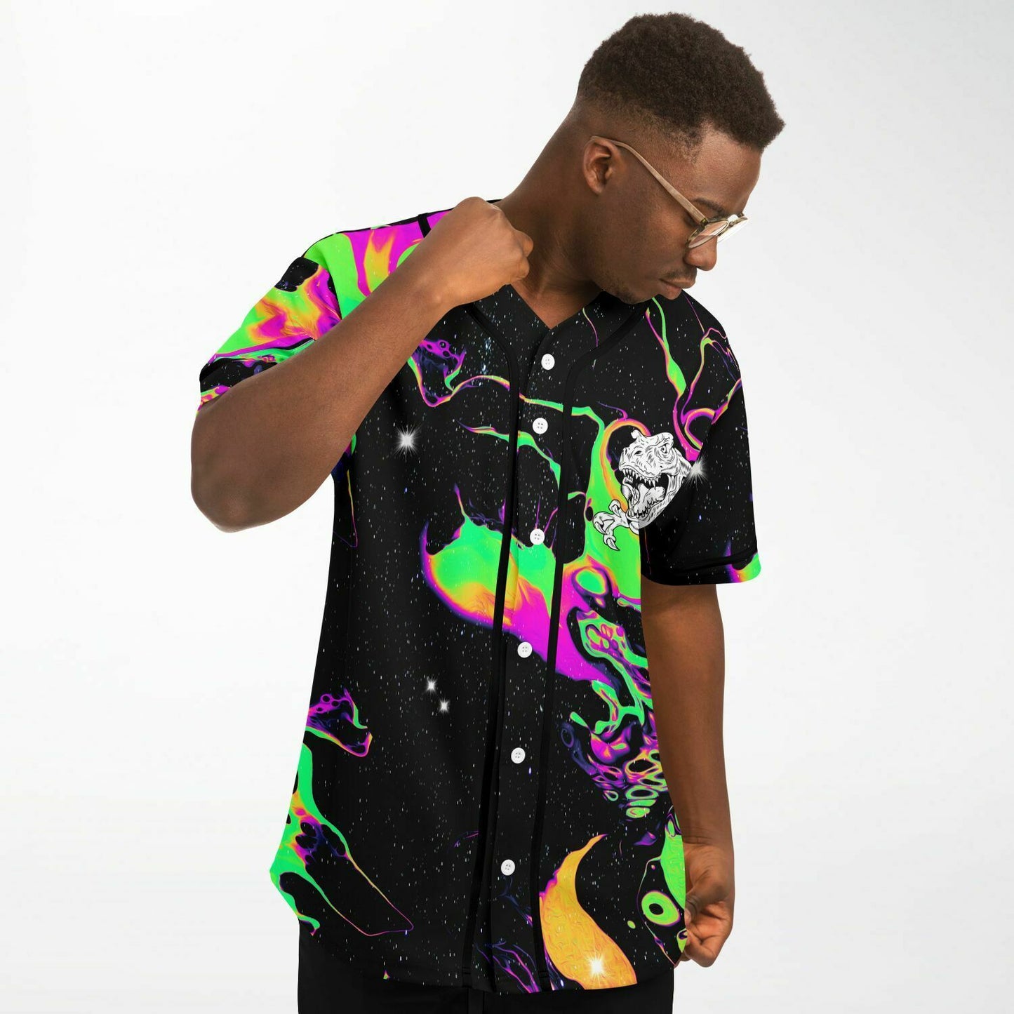 Angry T rex baseball jersey