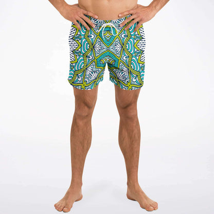 Ethnic colorful pattern swim trunk