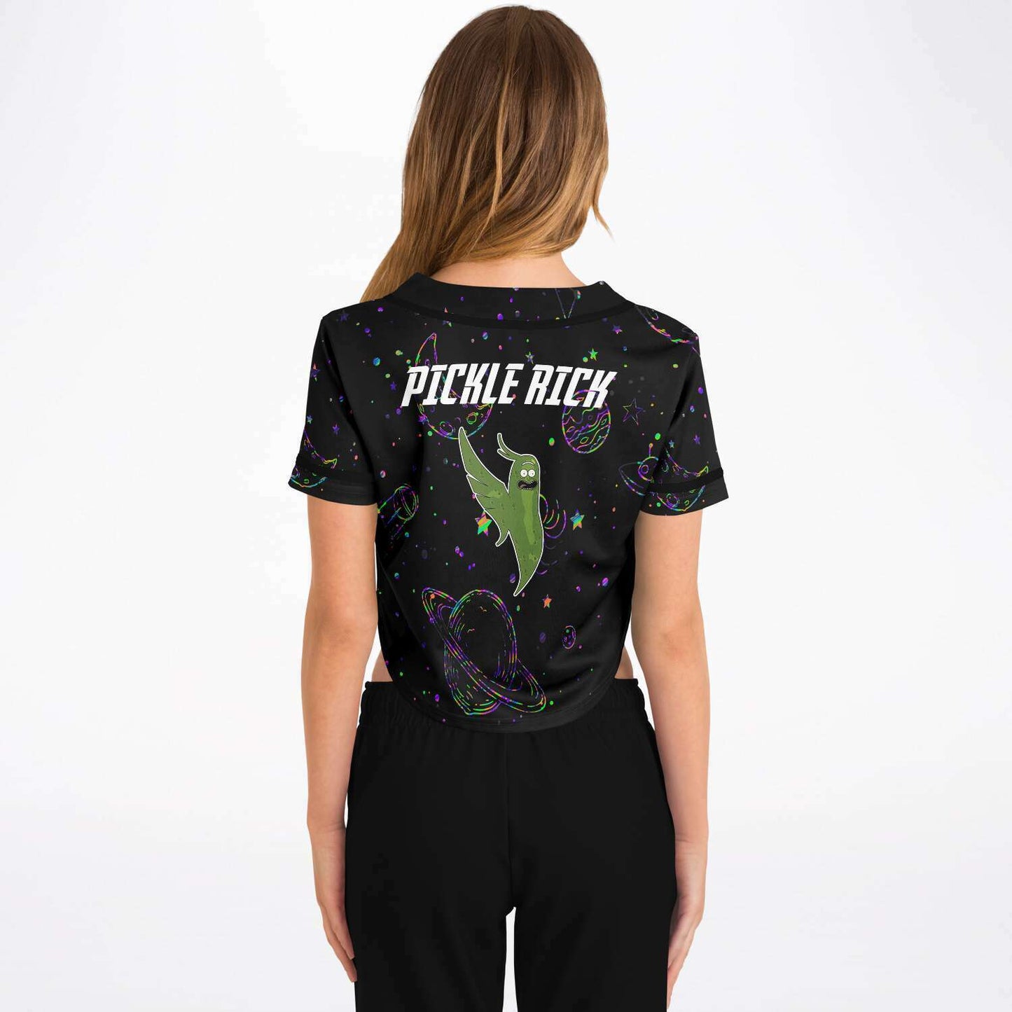 pickle rick crop top jersey