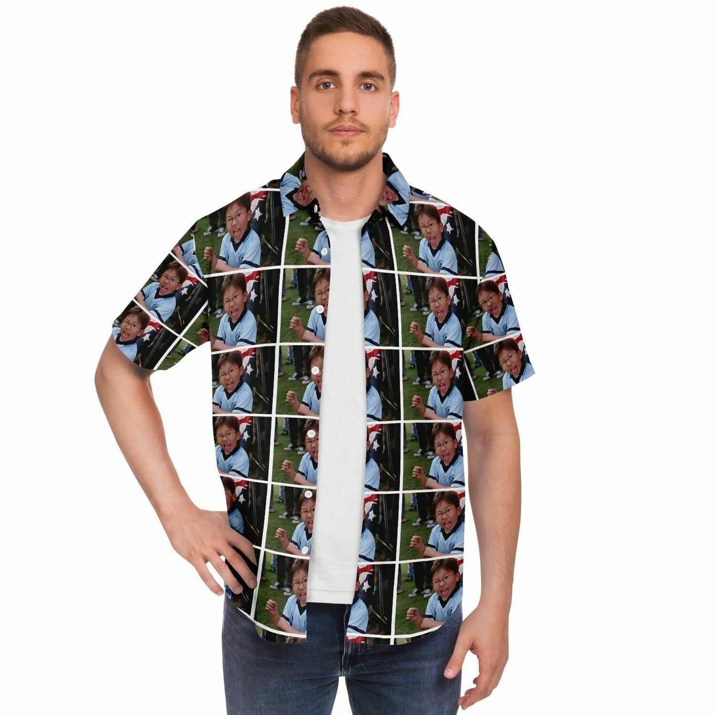 Byong-Son custom short sleeve button down shirt