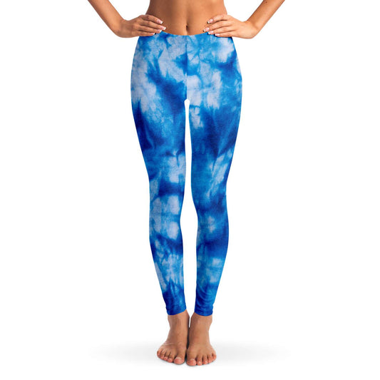 Blue and white tie dye Leggings